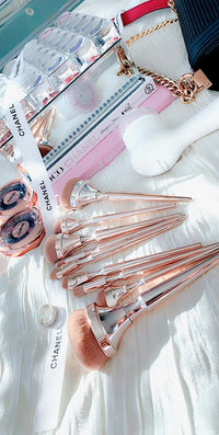 9pc Rose Gold Ultra Plush Makeup Brush Set