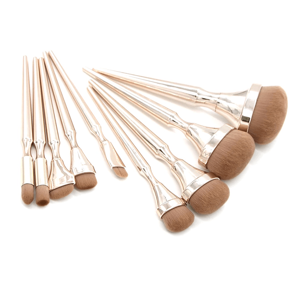 9pc Rose Gold Ultra Plush Makeup Brush Set