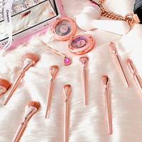 9pc Rose Gold Ultra Plush Makeup Brush Set