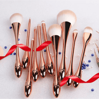 10pc Rose Gold Essential Makeup Brush Set